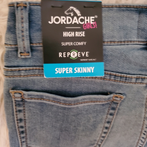 Girls jordache snap up super skinny stretch jeans size 8 - Picture 3 of 7